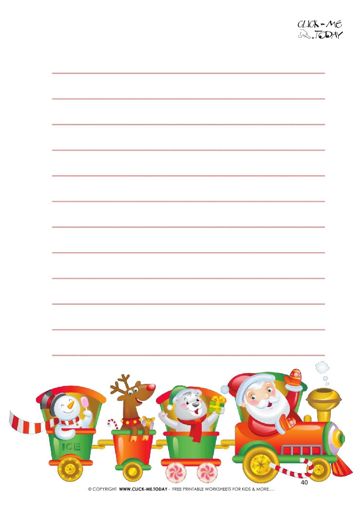 Free printable Letter to Santa template from newborn with lines 40